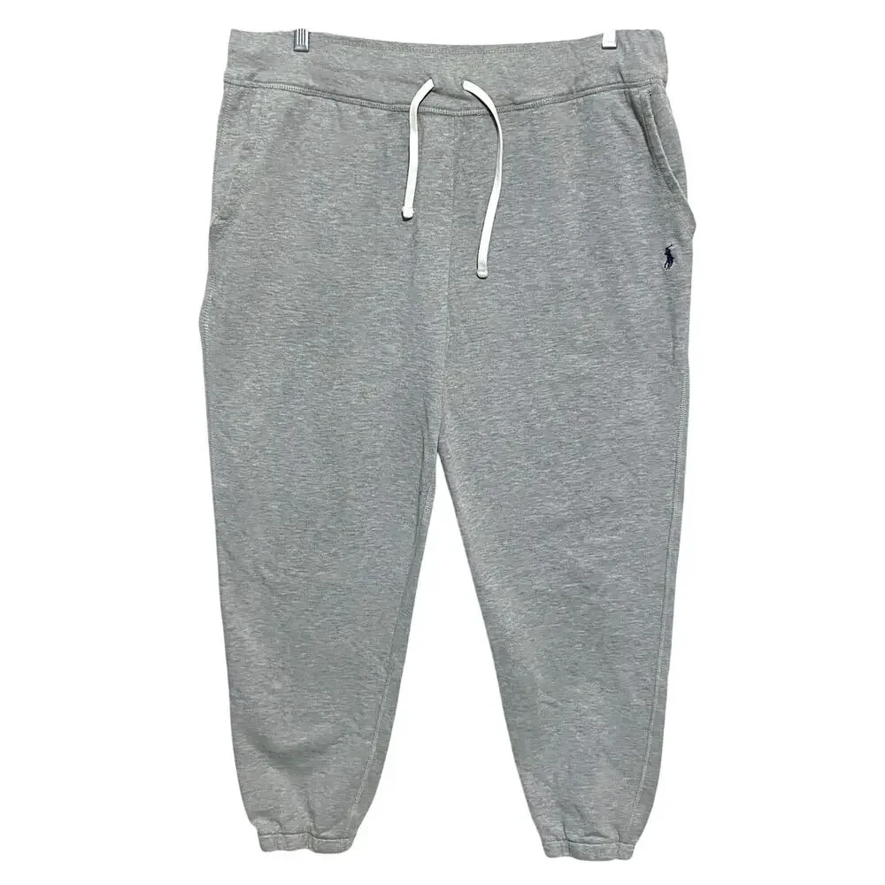 Polo Ralph Lauren Gray Sweatpants Joggers Boys XXL Bluew Pony Logo Preppy Y2K